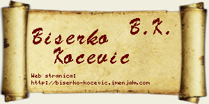 Biserko Kočević vizit kartica